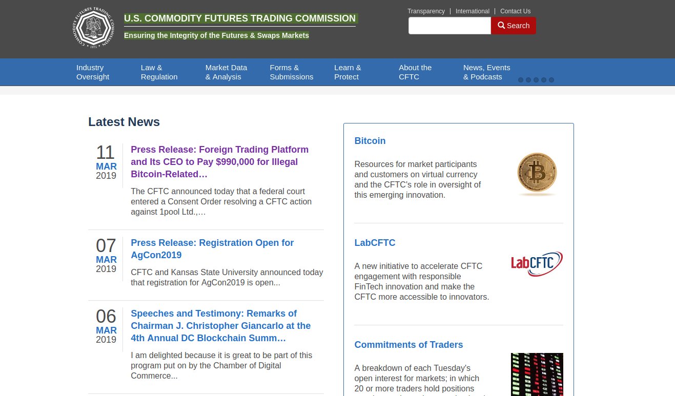 1pool Ltd. betrieb laut CFTC unerlaubten Bitcoin Handel mit US-Kunden