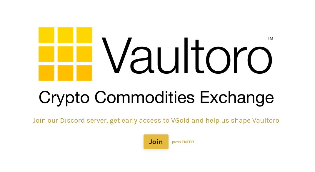 Vaultoro Crypto Commodities Exchange