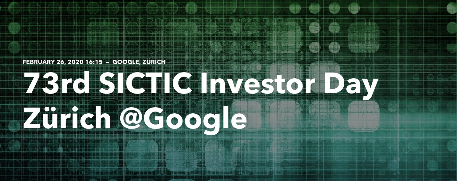 The SICTIC Investor Day is a match making event where tech startups pitch to find experienced investors and supporters. The event language is English. Questions from the audience are also taken in French and German (and translated if necessary).