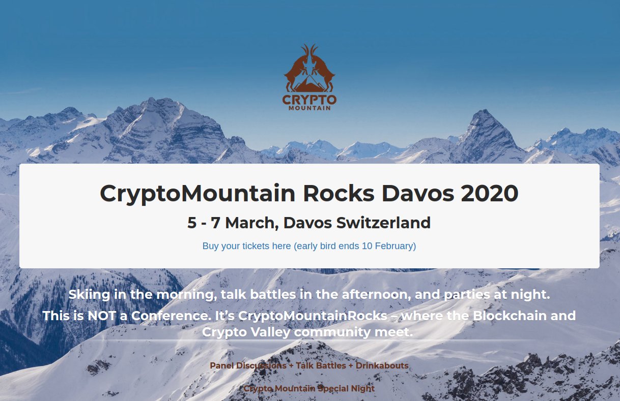 CryptoMountain Rocks Davos 2020