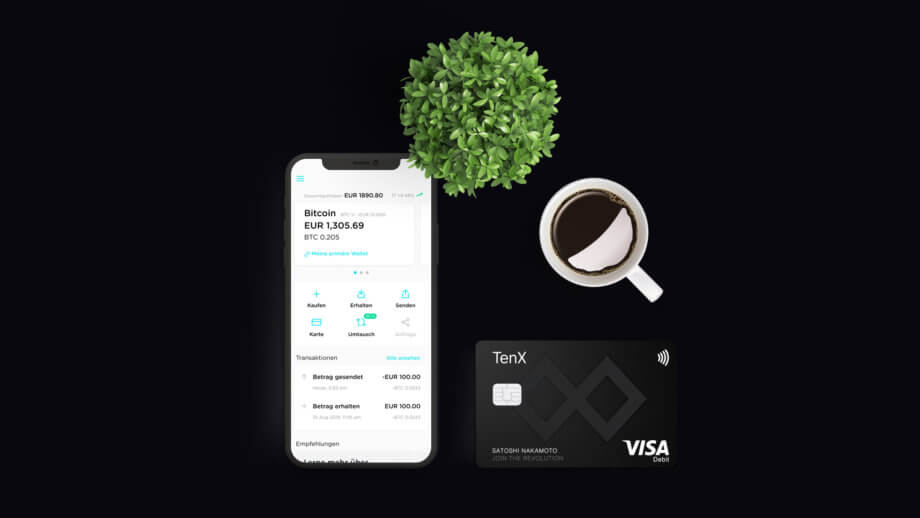 Die TenX Visa-Karte mit App