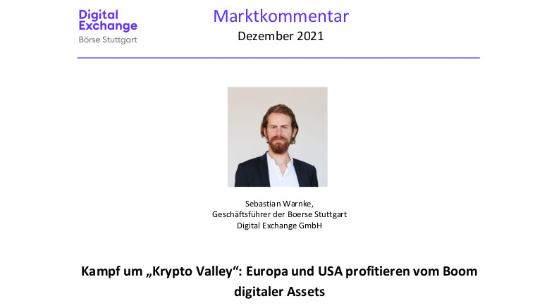 Marktkommentar der Boerse Stuttgart Digital Exchange GmbH: Kampf um „Krypto Valley“: Europa und USA profitieren vom Boom digitaler Assets