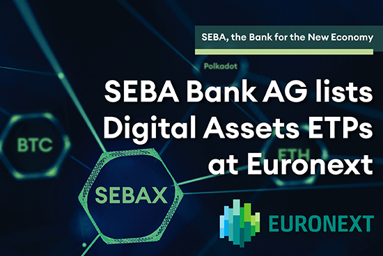 SEBA Bank AG lists Digital Asset ETPs at Euronext in Amsterdam and Paris