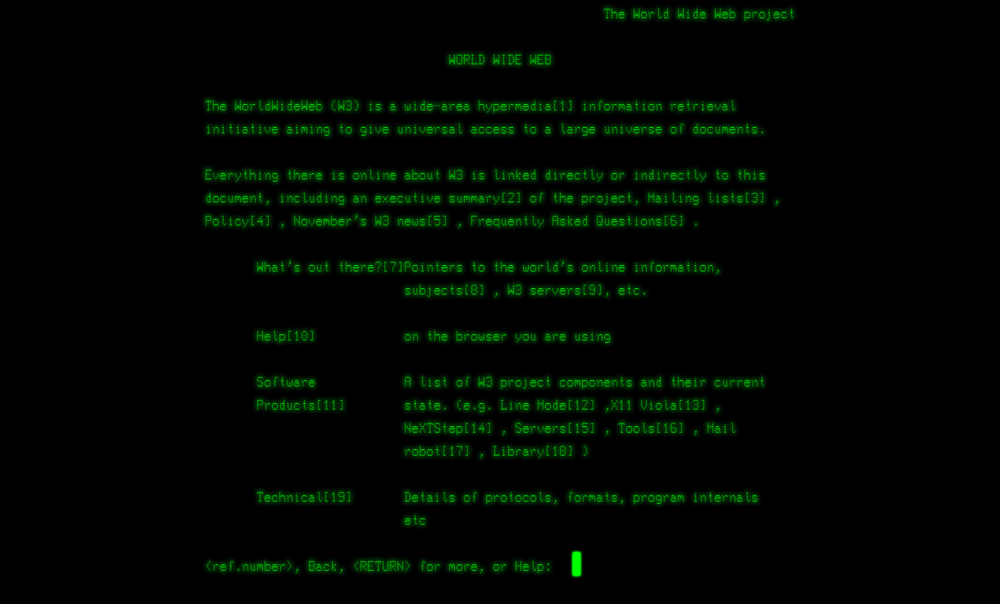 Eine Reproduktion der ersten Internetseite. Foto: CERN