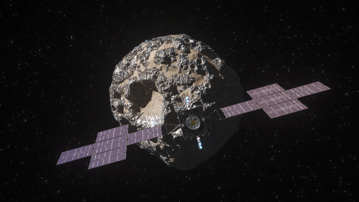 Darstellung der aktuellen Mission Namens Psyche. Die Mission widmet sich dem Thema Asteroid Mining. Foto: NASA/JPL-Caltech/ASU
