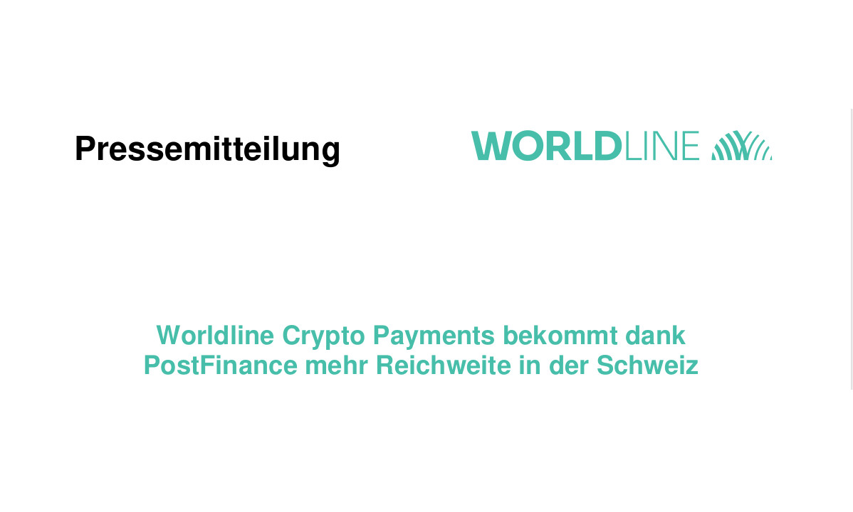Worldline Crypto Payments bekommt dank PostFinance mehr Reichweite in der Schweiz